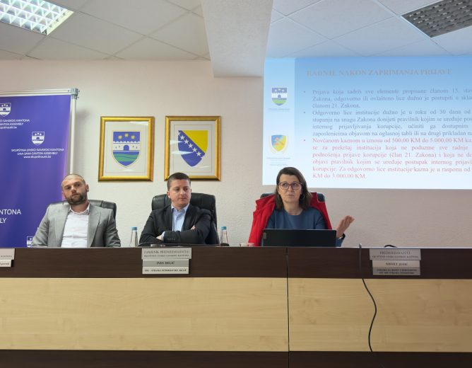 Održani radno-konsultativni sastanci o primjeni Zakona o prevenciji korupcije u Unsko-sanskom kantonu
